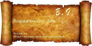 Bogdanovics Ida névjegykártya